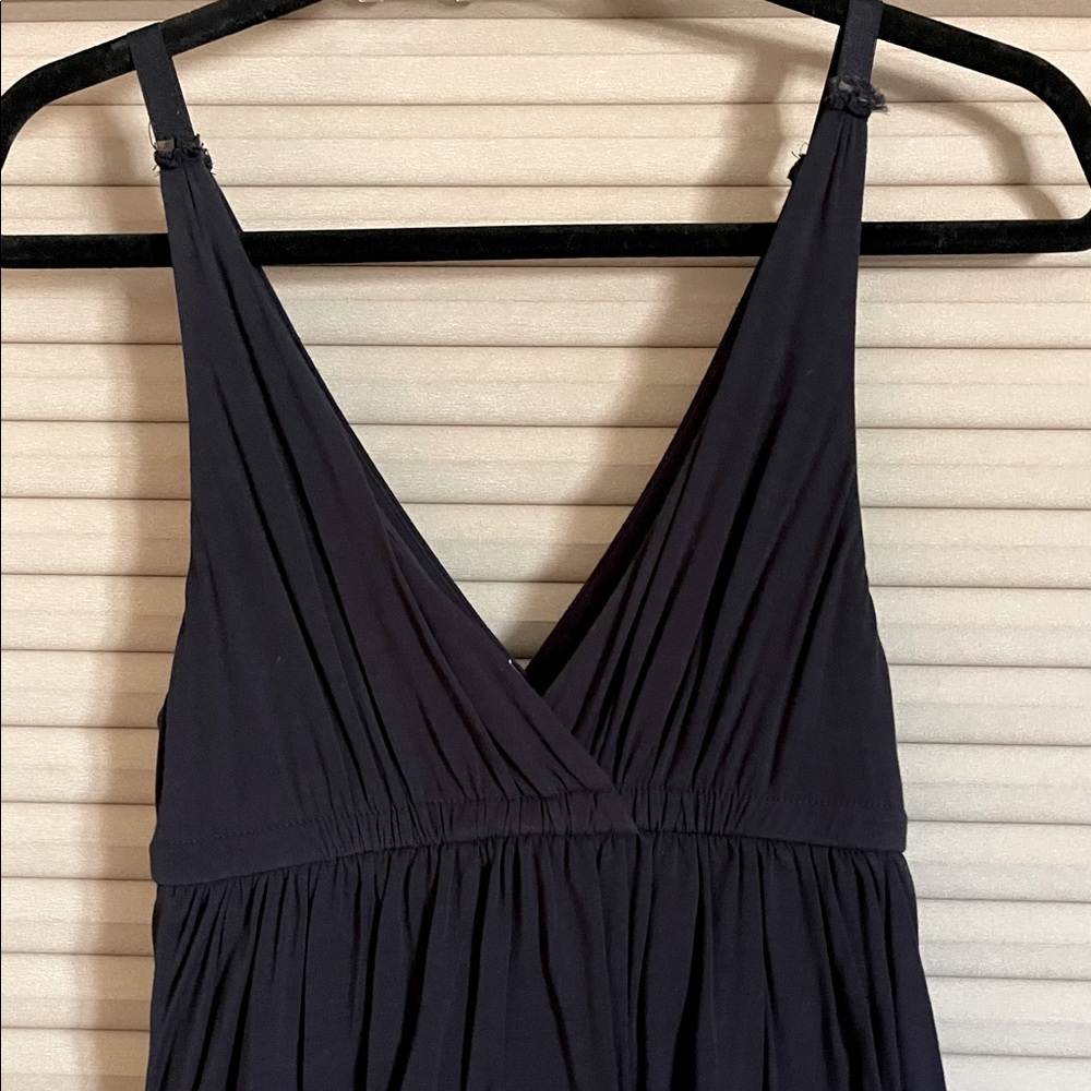 J. Crew sleeveless stretchy navy flounce dress - Picture 3 of 4